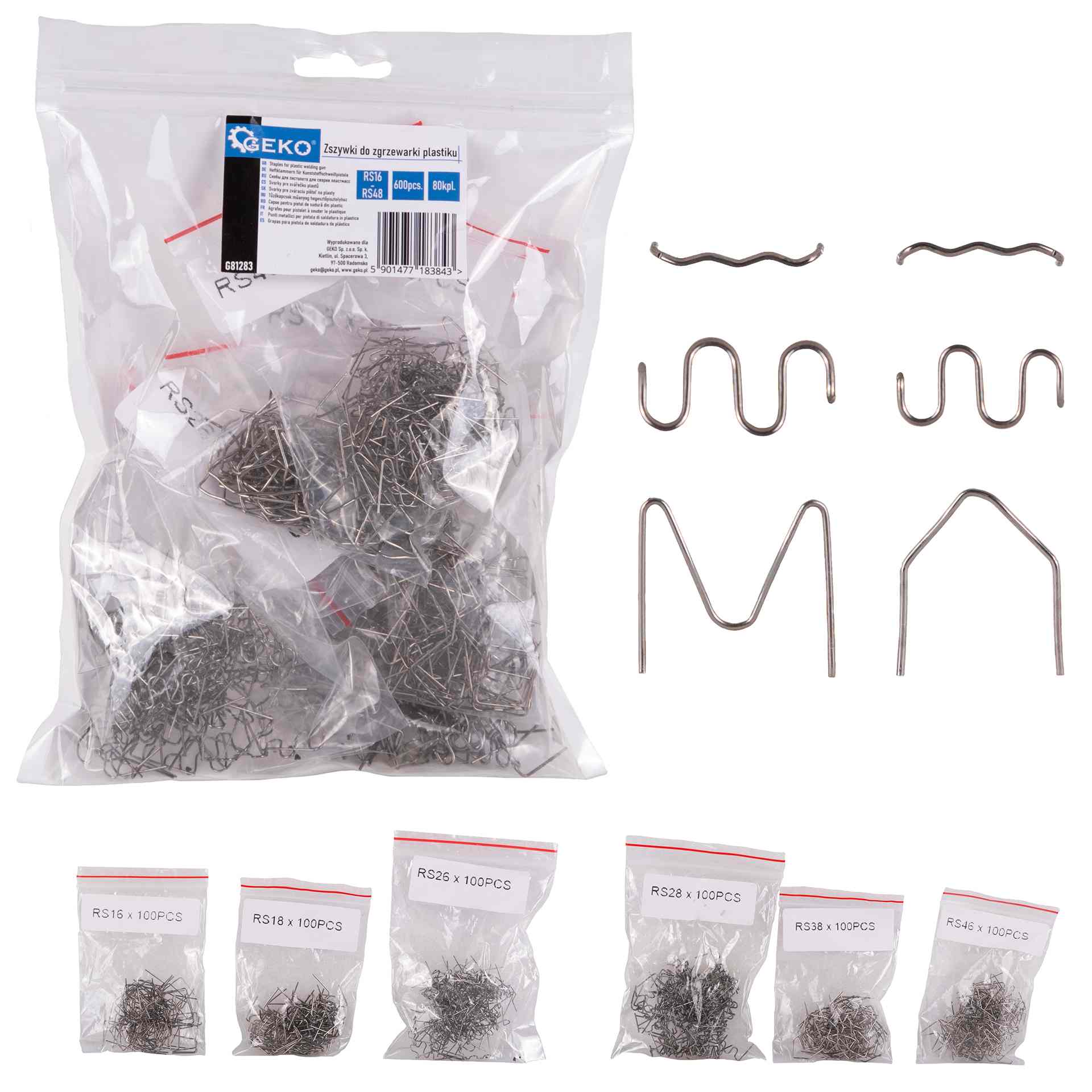 Staple kit for plastic welding gun RS28, 500 pcs