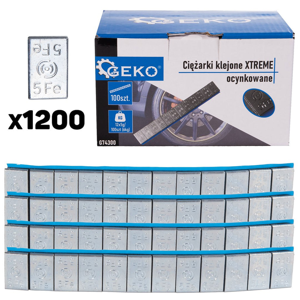 Adhesive wheel weight strips XTREME 100x12x5g zinc-plated (6kg)