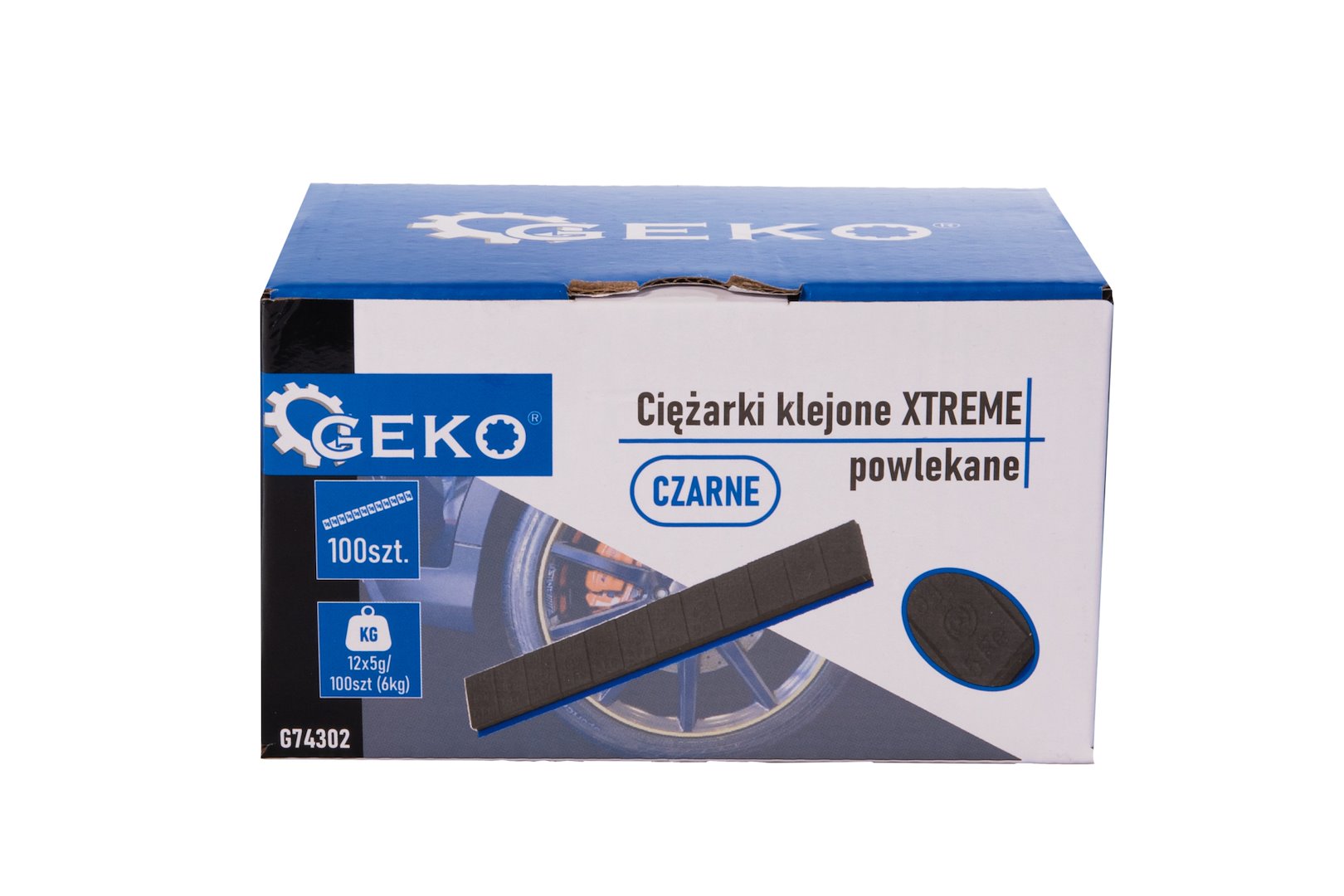 Adhesive wheel weights strips XTREME 100x12x5g black coated (6kg)