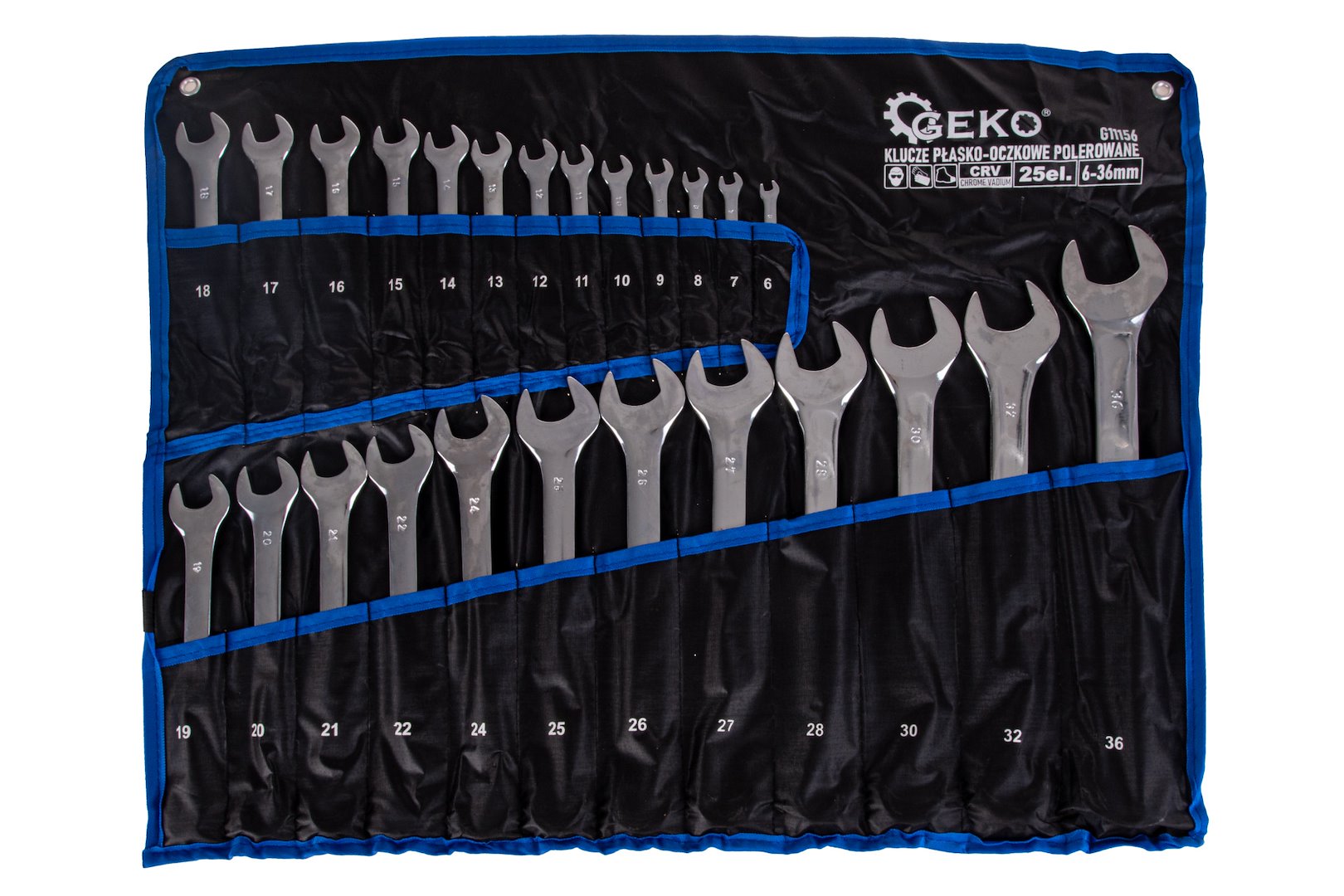 Combination Spanner, Elliptical, 6-36 mm, 25 pcs set