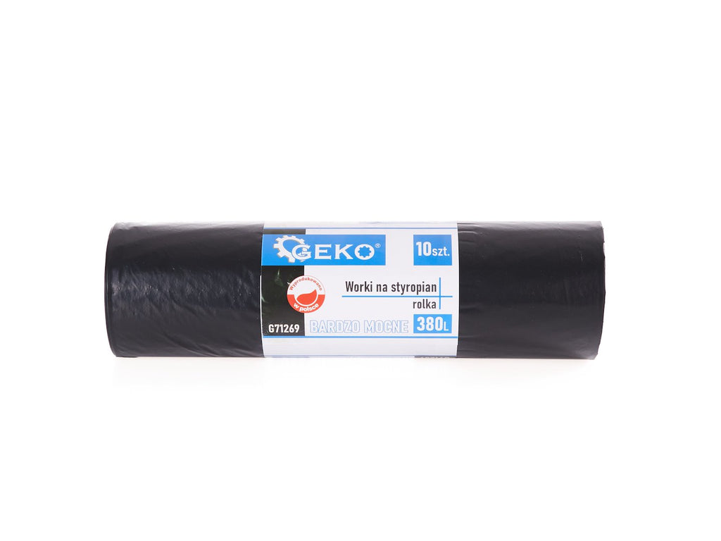 HDPE trash bags, capacity 380 liter, 10 pcs/roll