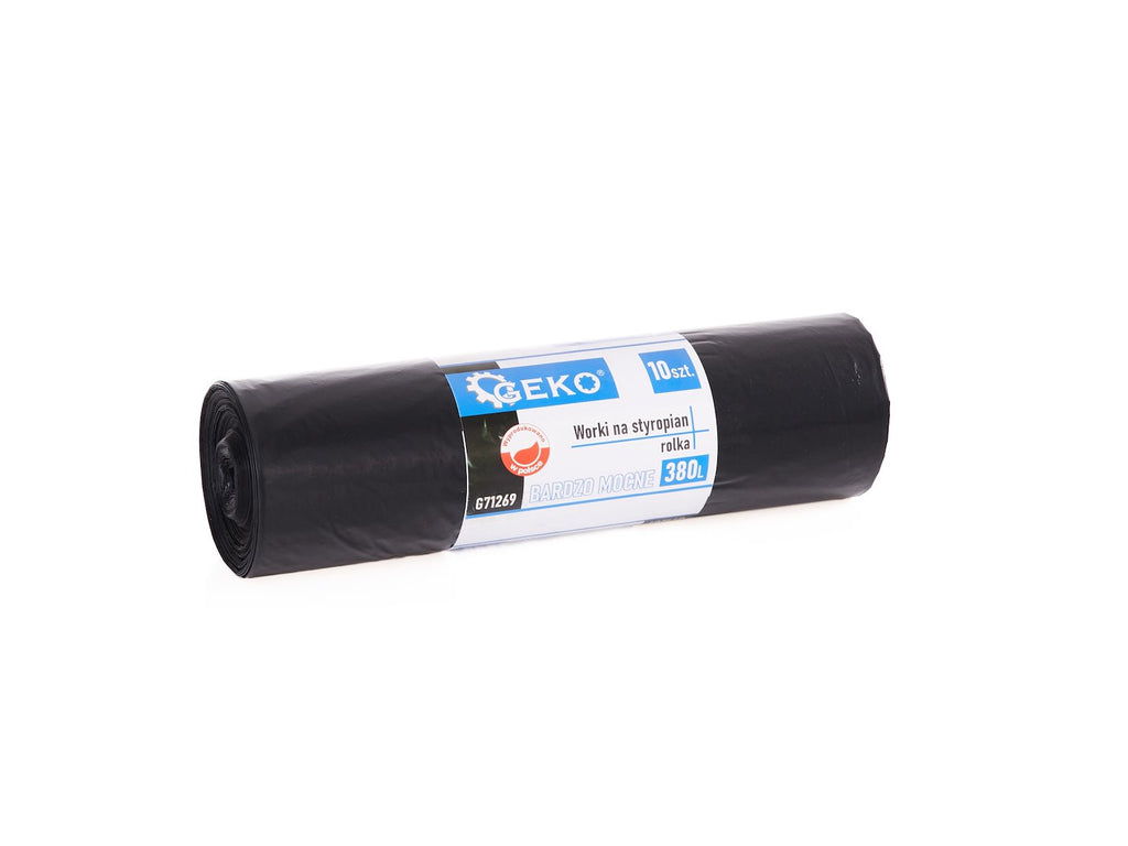 HDPE trash bags, capacity 380 liter, 10 pcs/roll