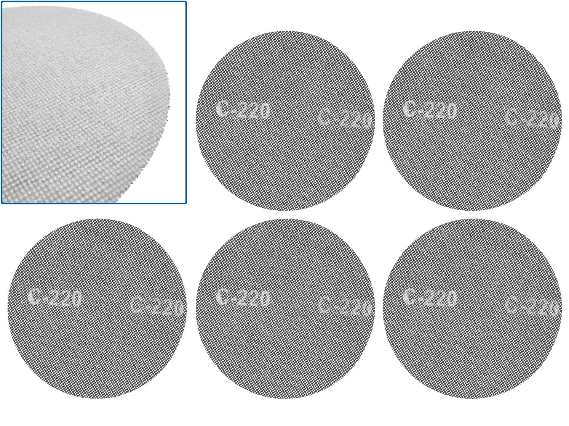 Velcro Abrasive Mesh 225mm P220 – Pack of 5