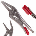 9" (225 mm) CrV straight long-nose jaw locking pliers
