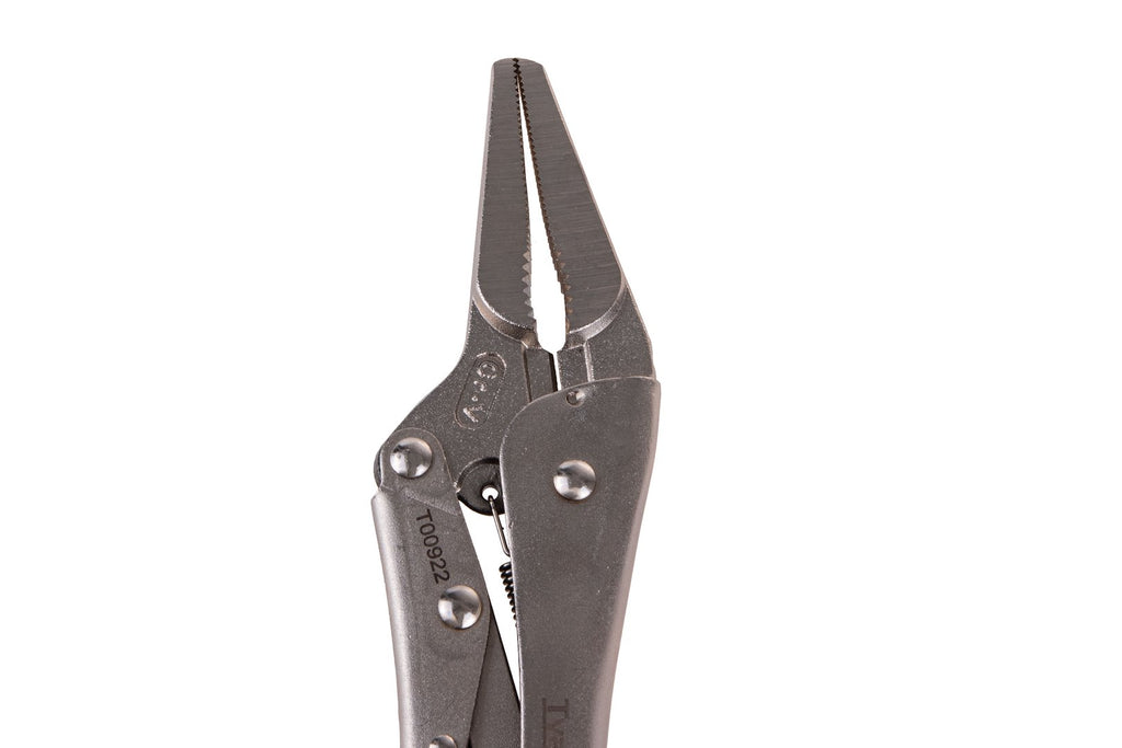 9" (225 mm) CrV straight long-nose jaw locking pliers