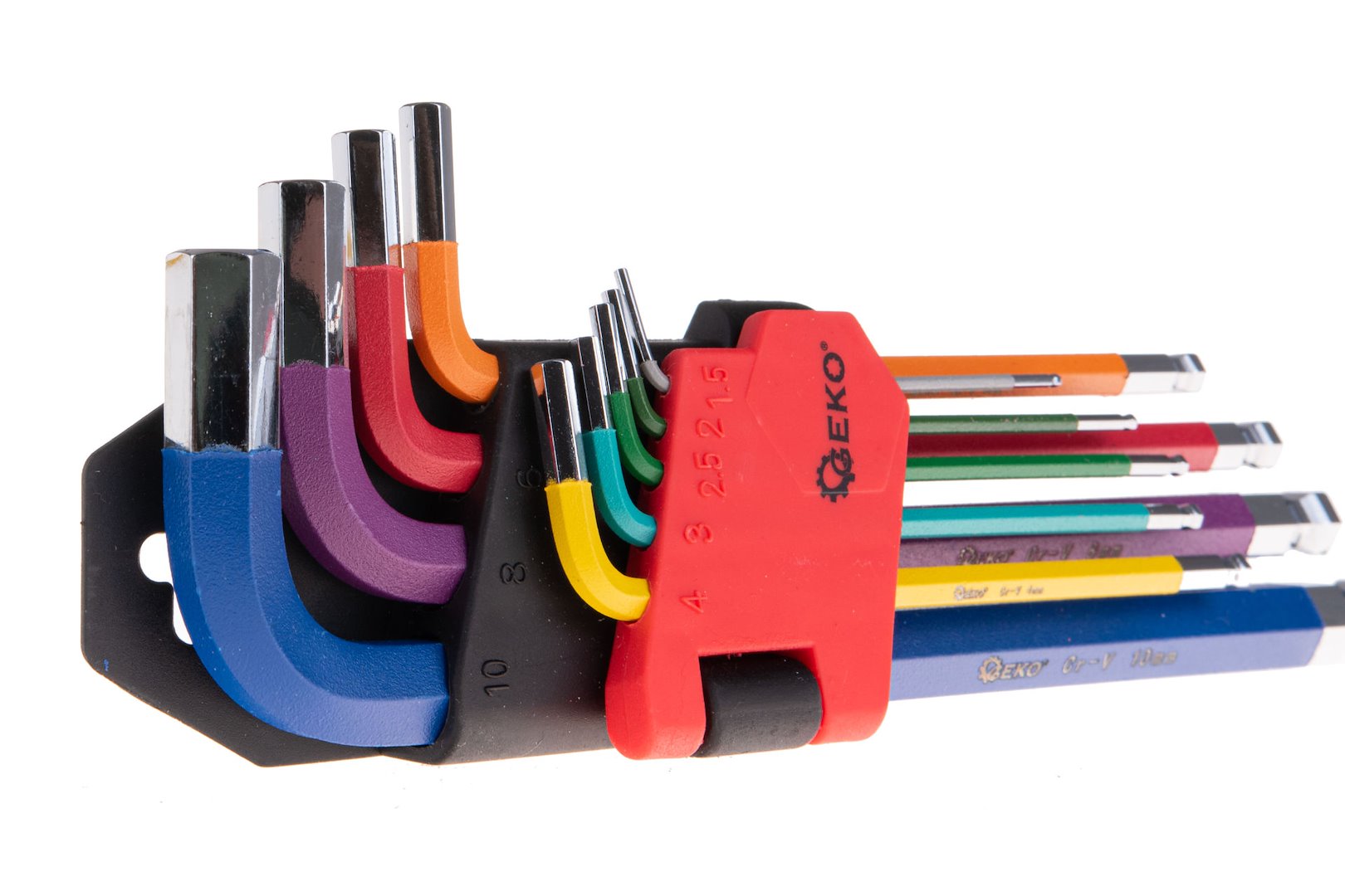 9 pcs Color Ball Point Hex Key Set, CrV material