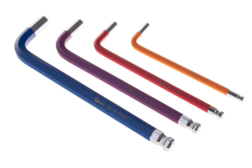 9 pcs Color Ball Point Hex Key Set, CrV material