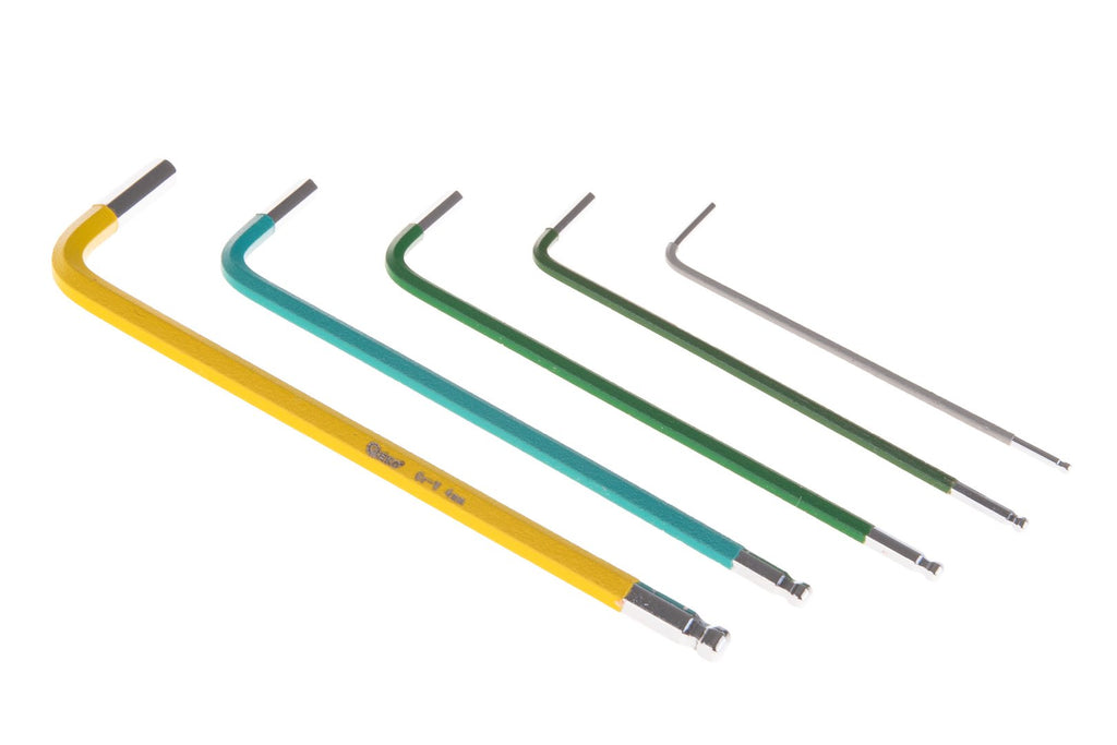9 pcs Color Ball Point Hex Key Set, CrV material