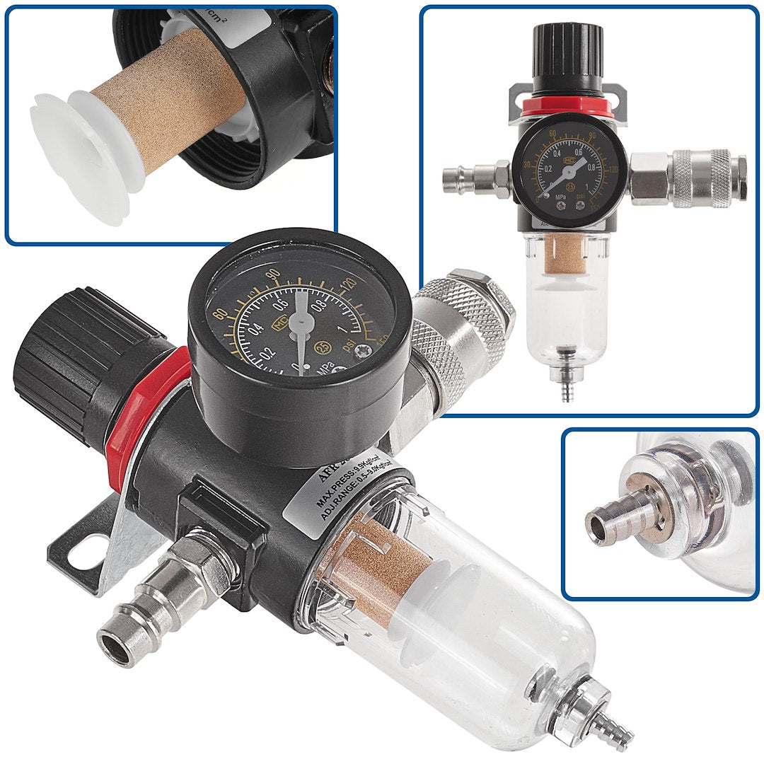Air Pressure Regulator with Water Separator Filter 1/4"