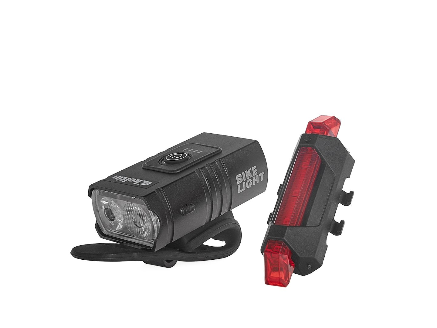 Waterproof bicycle light set USB IPX4 – front light 800lm + rear light 120lm