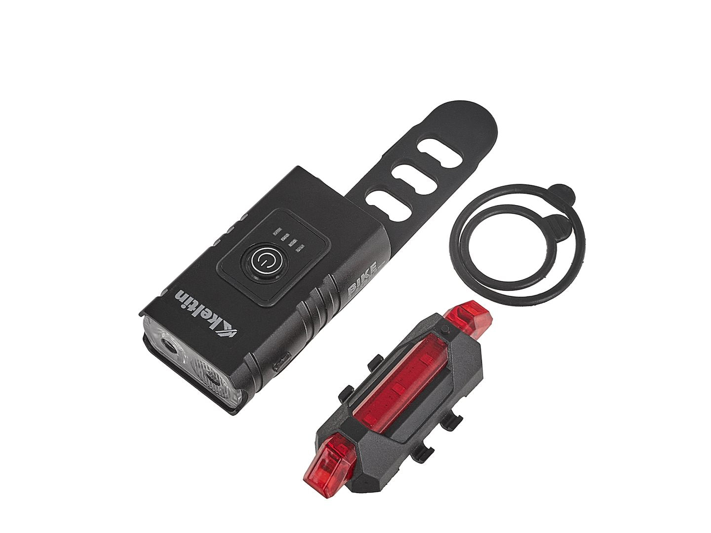 Waterproof bicycle light set USB IPX4 – front light 800lm + rear light 120lm