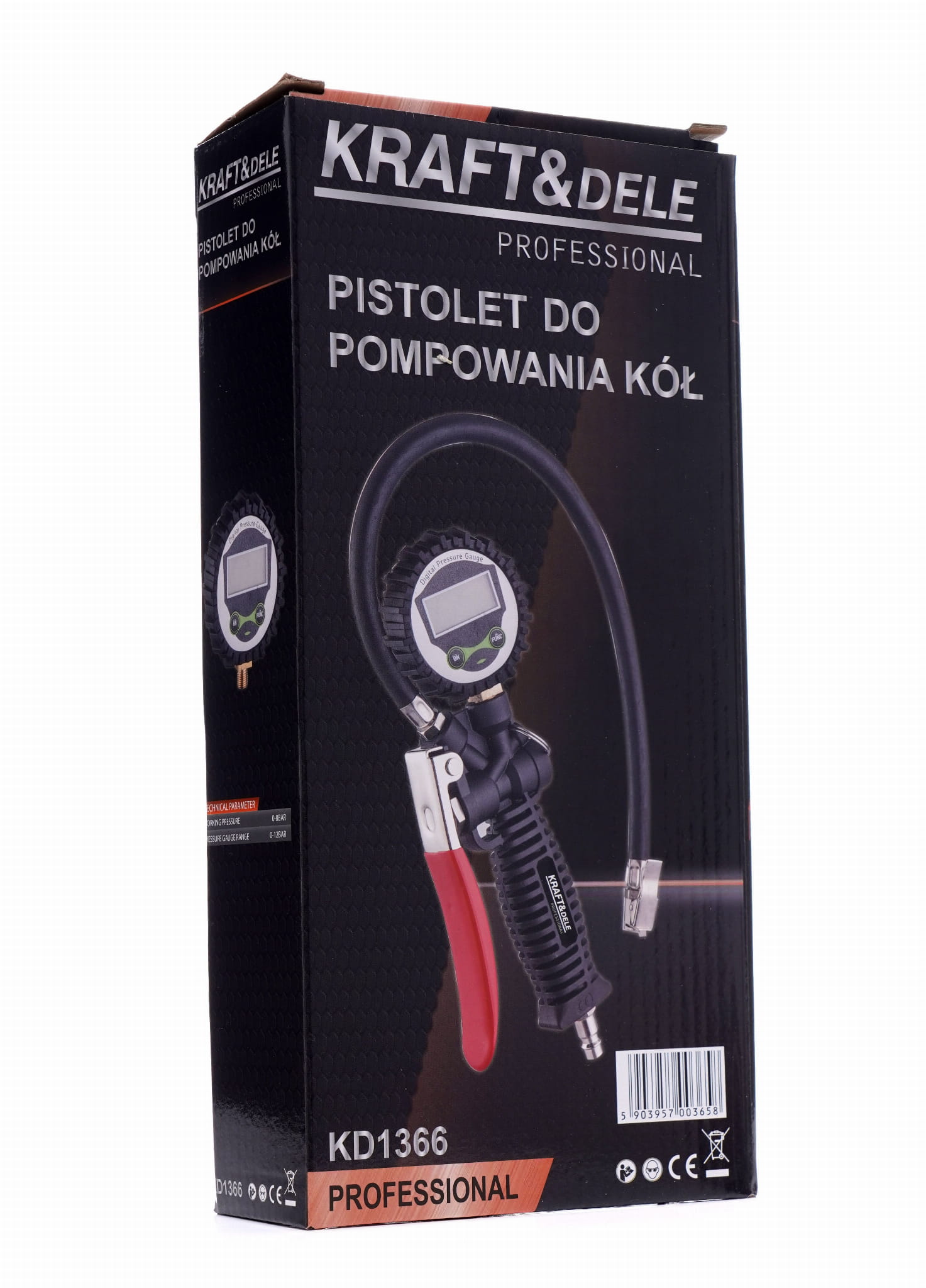 Inflation gun with LCD pressure gauge KD1366