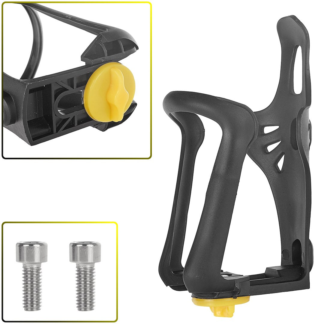 Adjustable bicycle water bottle holder with mounting screws