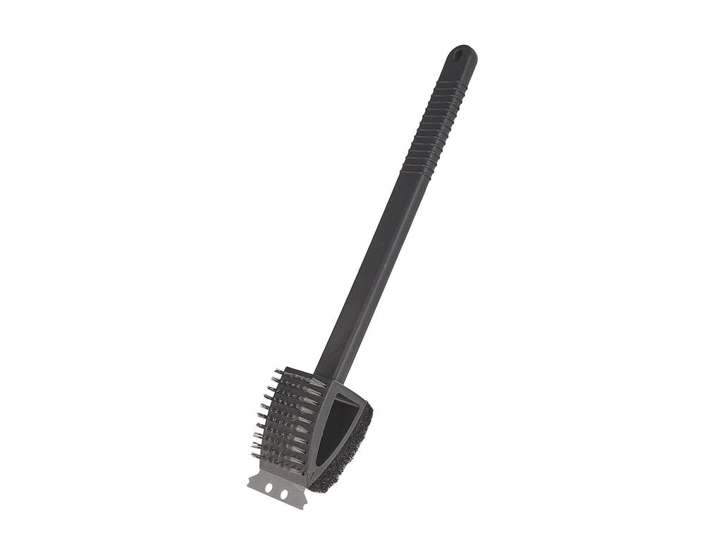 3-in-1 barbecue grill brush with scraper and sponge