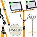LED Floodlight 2x100W with a Telescopic Construction Tripod – Neutral White Color 4500K