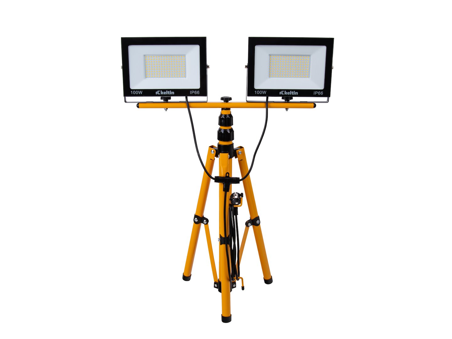 LED Floodlight 2x100W with a Telescopic Construction Tripod – Neutral White Color 4500K