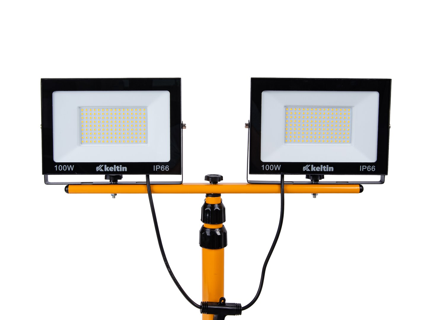 LED Floodlight 2x100W with a Telescopic Construction Tripod – Neutral White Color 4500K