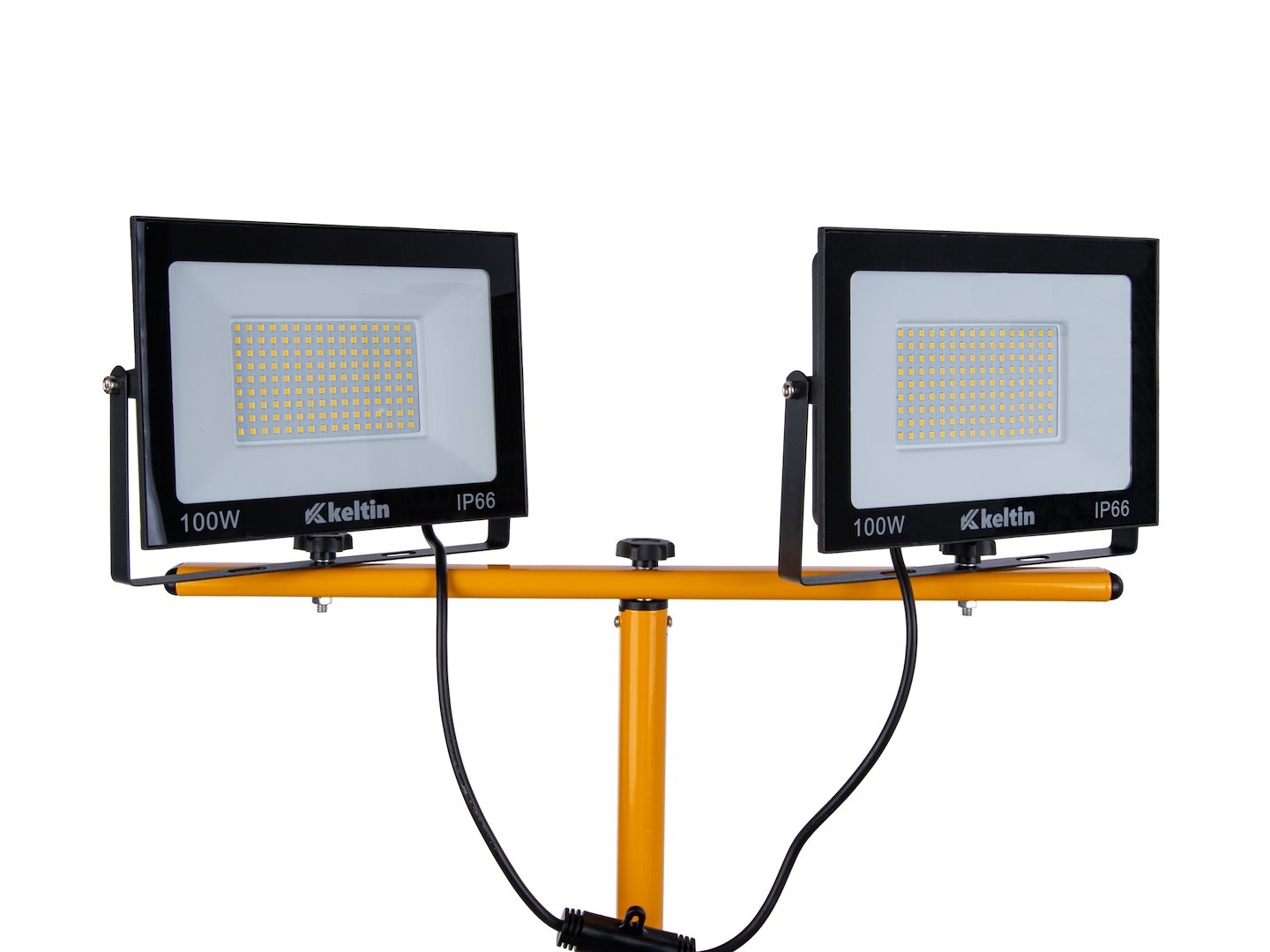 LED Floodlight 2x100W with a Telescopic Construction Tripod – Neutral White Color 4500K