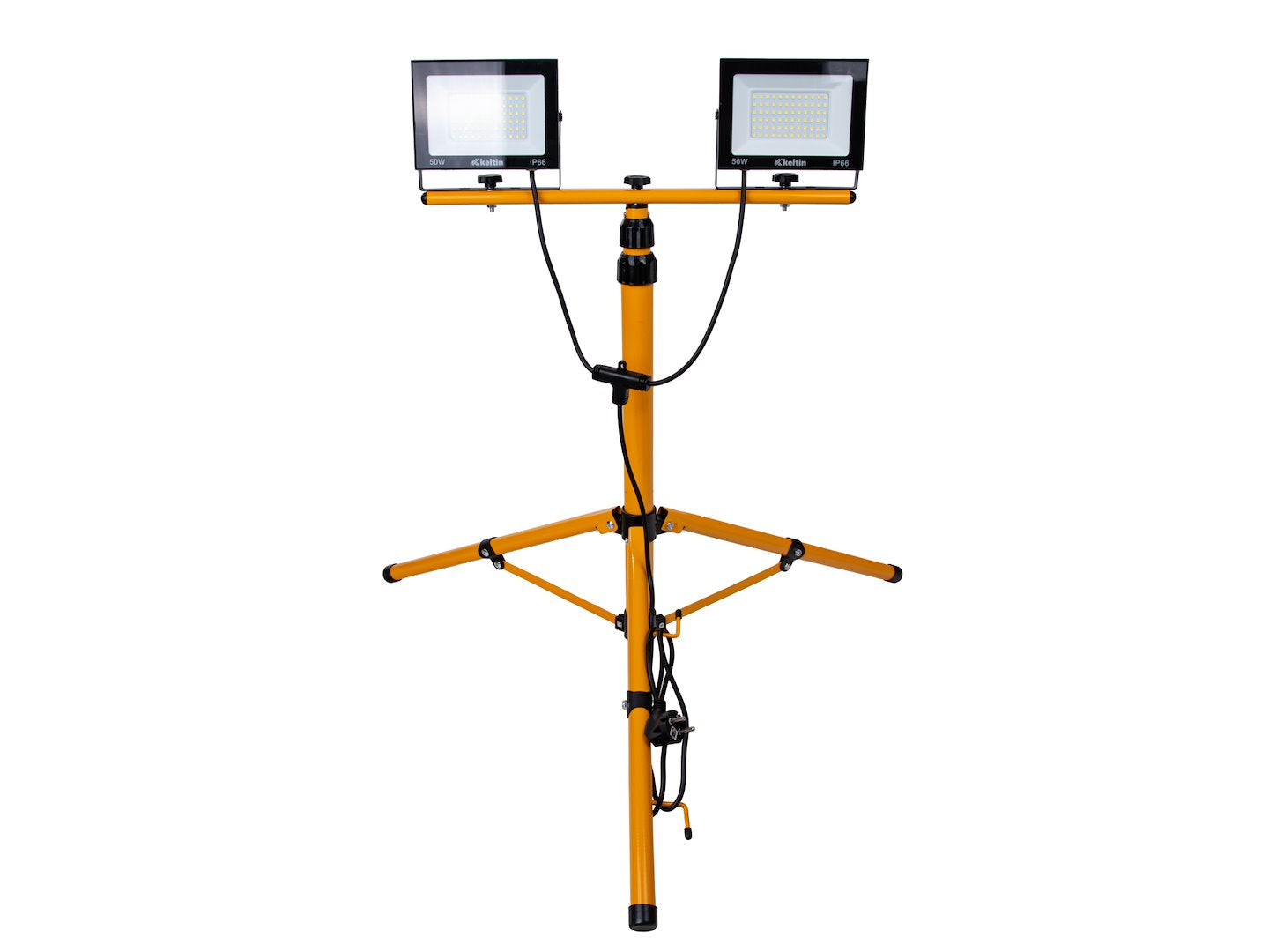 LED floodlight 2x50W with telescopic construction tripod – neutral white color 4500K