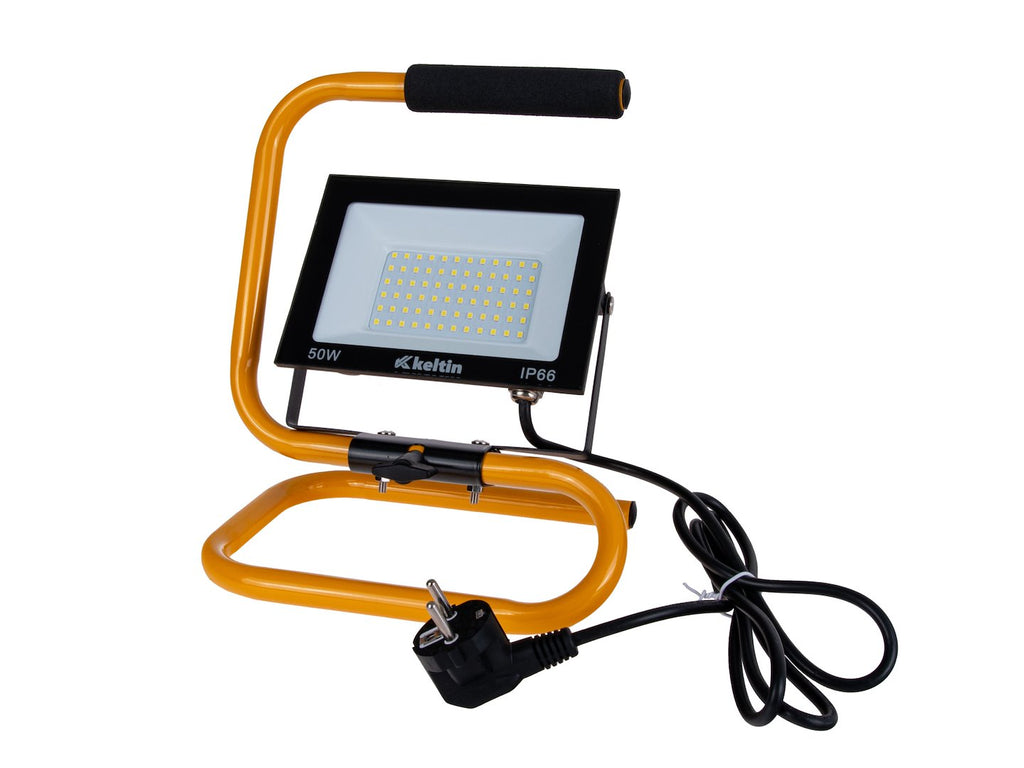 LED floodlight 50W with a construction tripod — neutral white color 4500K