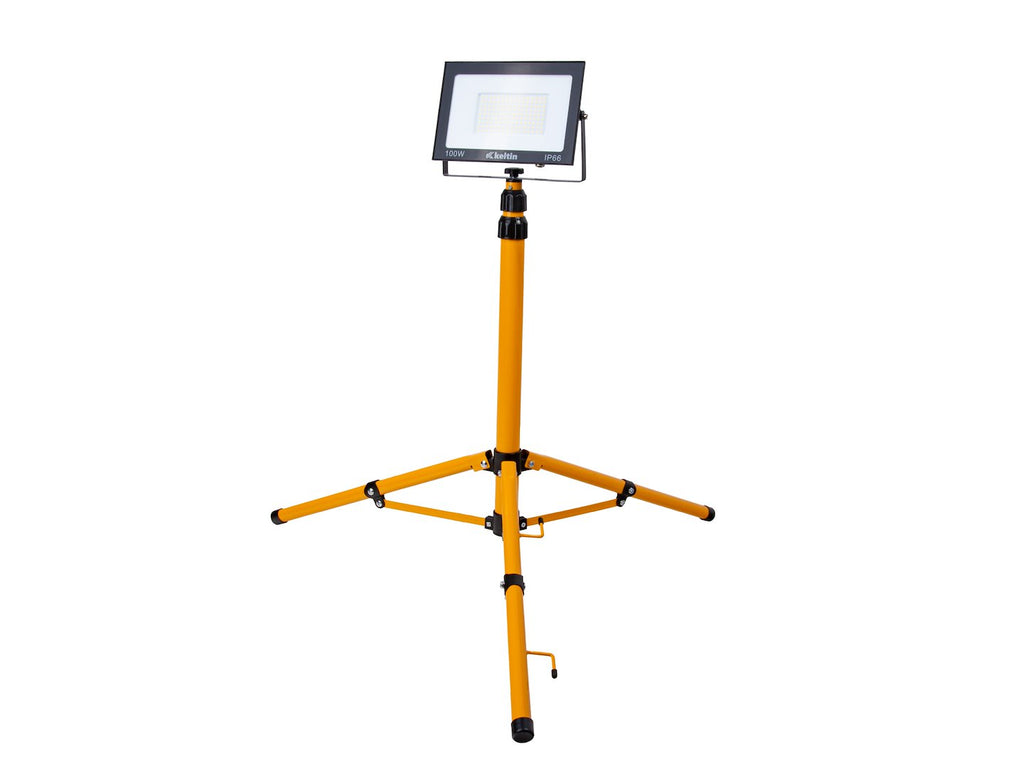 LED Floodlight 100W with Telescopic Construction Tripod – Neutral White 4500K