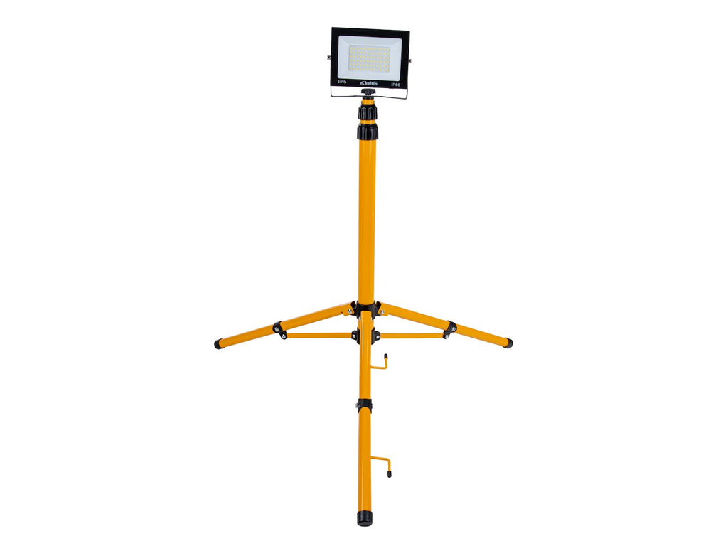 LED Floodlight 50W with Telescopic Construction Tripod – Cold White 6500K
