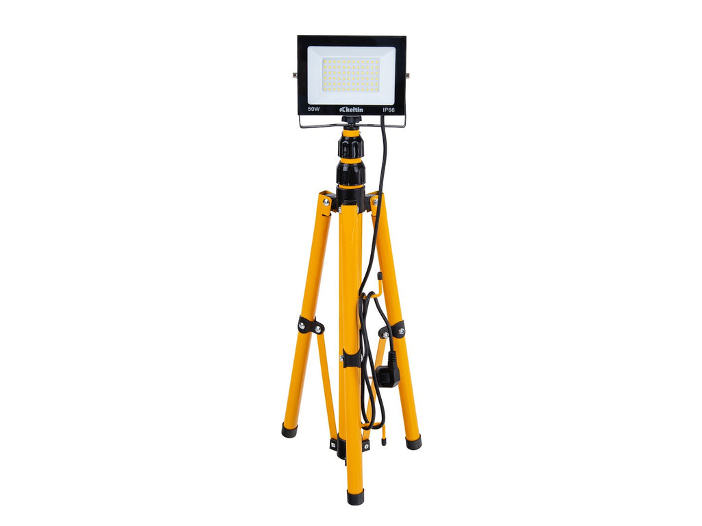 LED floodlight 50W with a telescopic construction tripod – neutral white 4500K