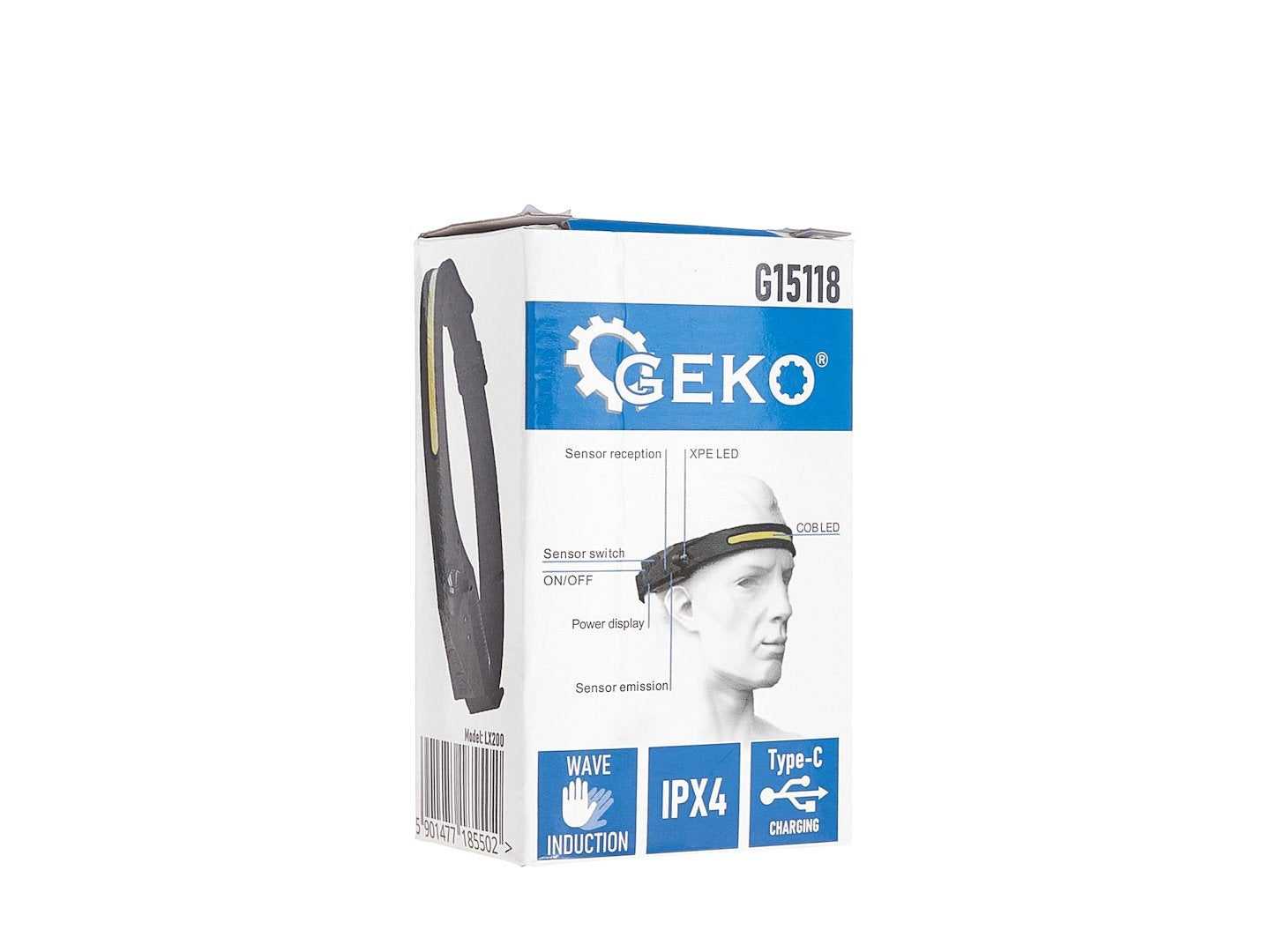 Headlamp with motion sensor, LED COB 3W + 1W XPE, 1200mAh, 350lm, IPX4
