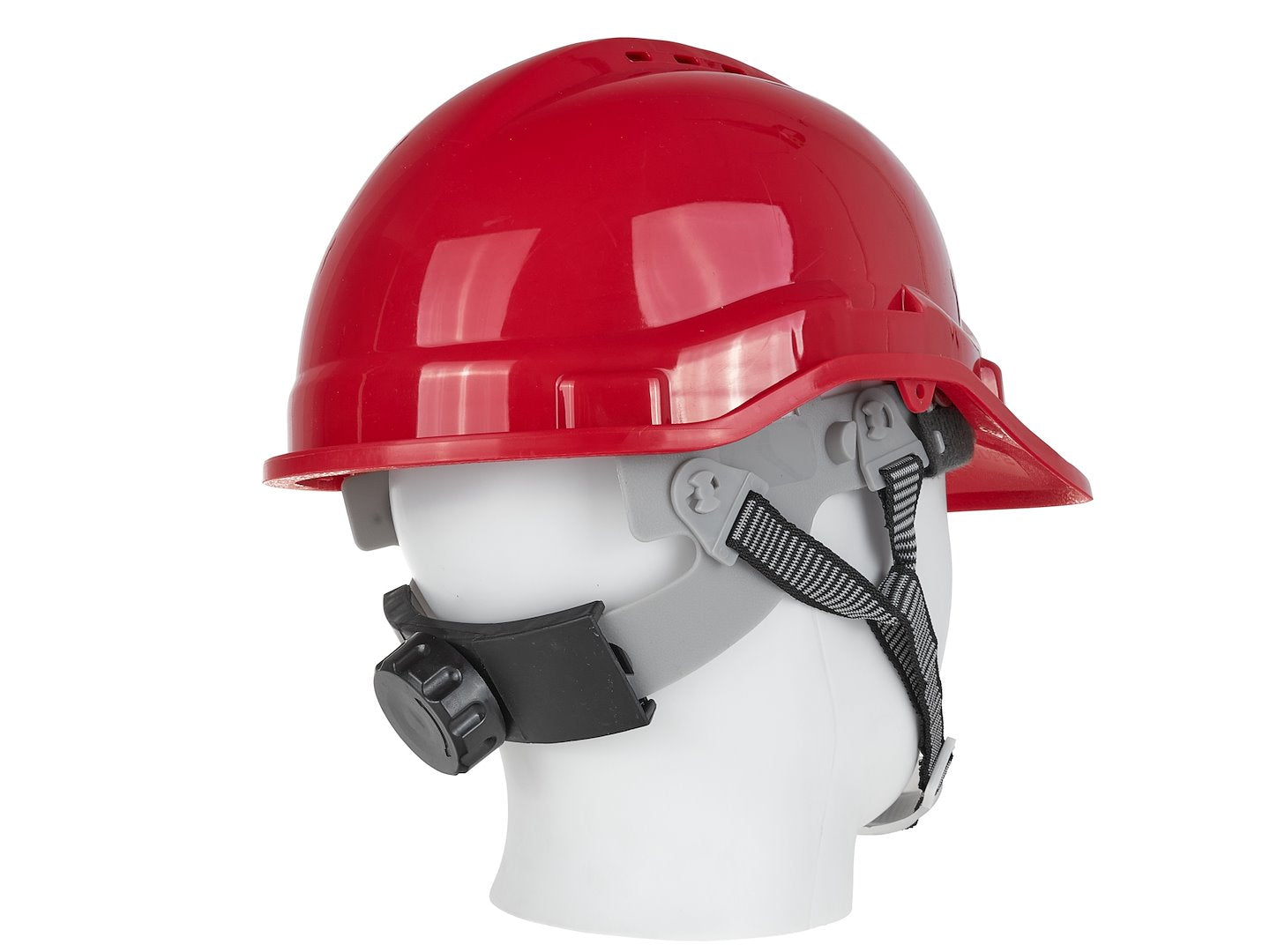 Safety Helmet with Adjustable Knob - Red
