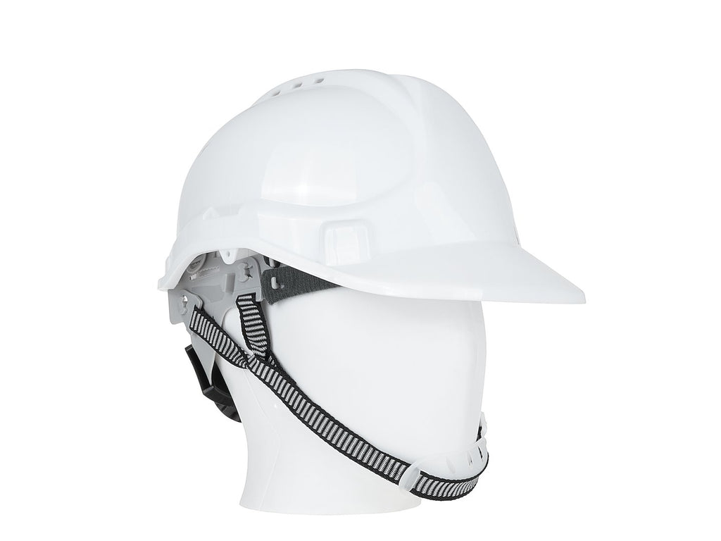 Safety Helmet with Adjustable Knob, White