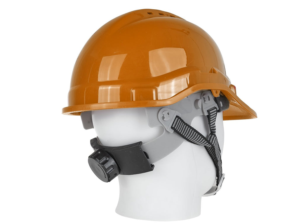 Safety helmet with adjustable knob, Orange