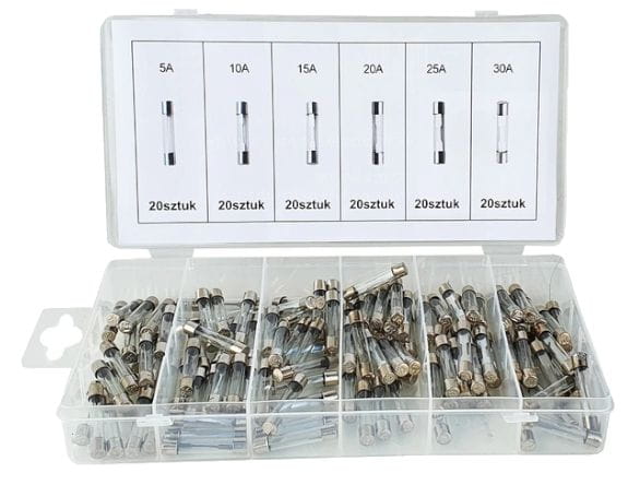 Glass fuses 120 pcs. 5-30A KD1302