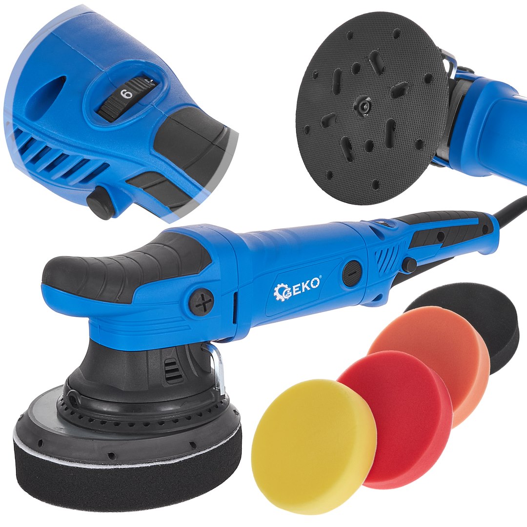 Dual Action Polisher 150 mm GEKO PREMIUM + 4 sponges set