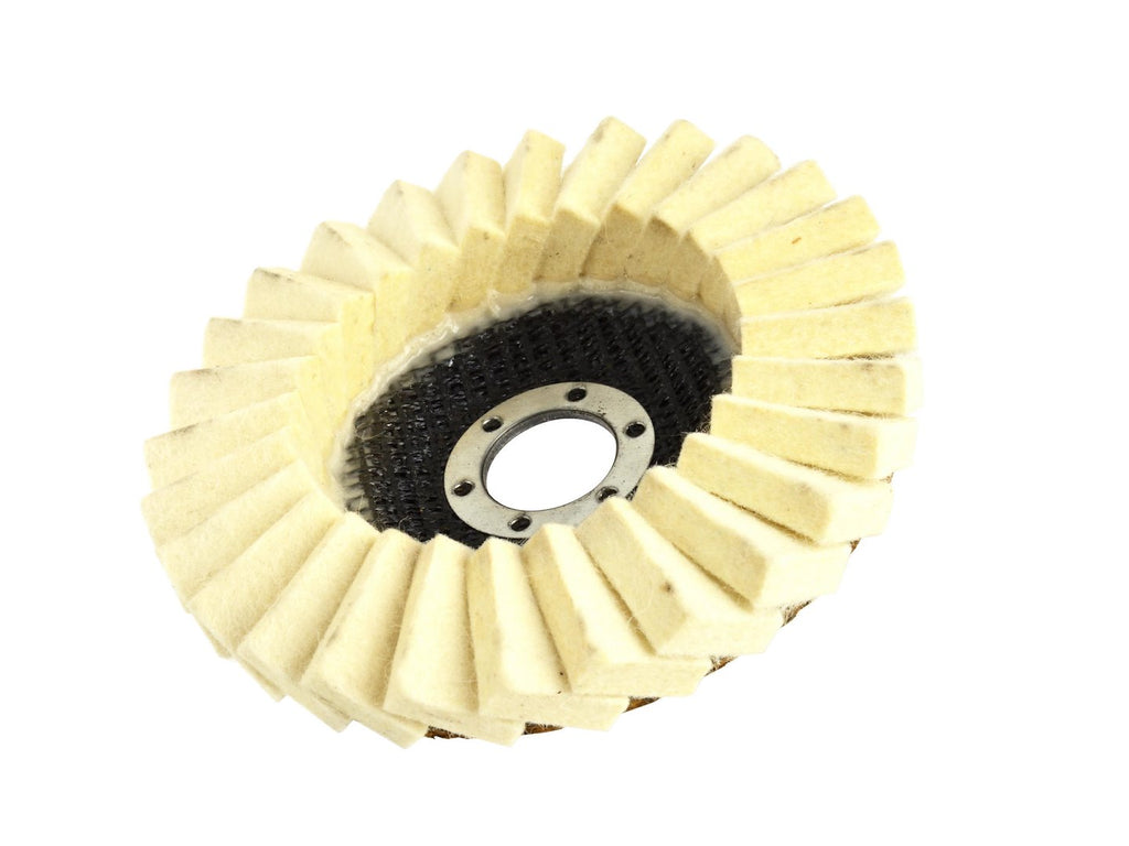 White Wool Flap Wheel 125mm