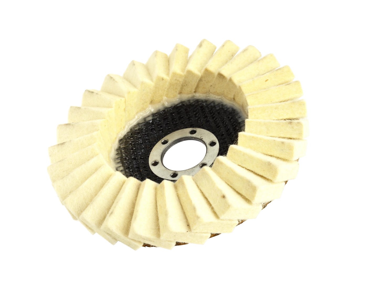 White Wool Flap Wheel 125mm