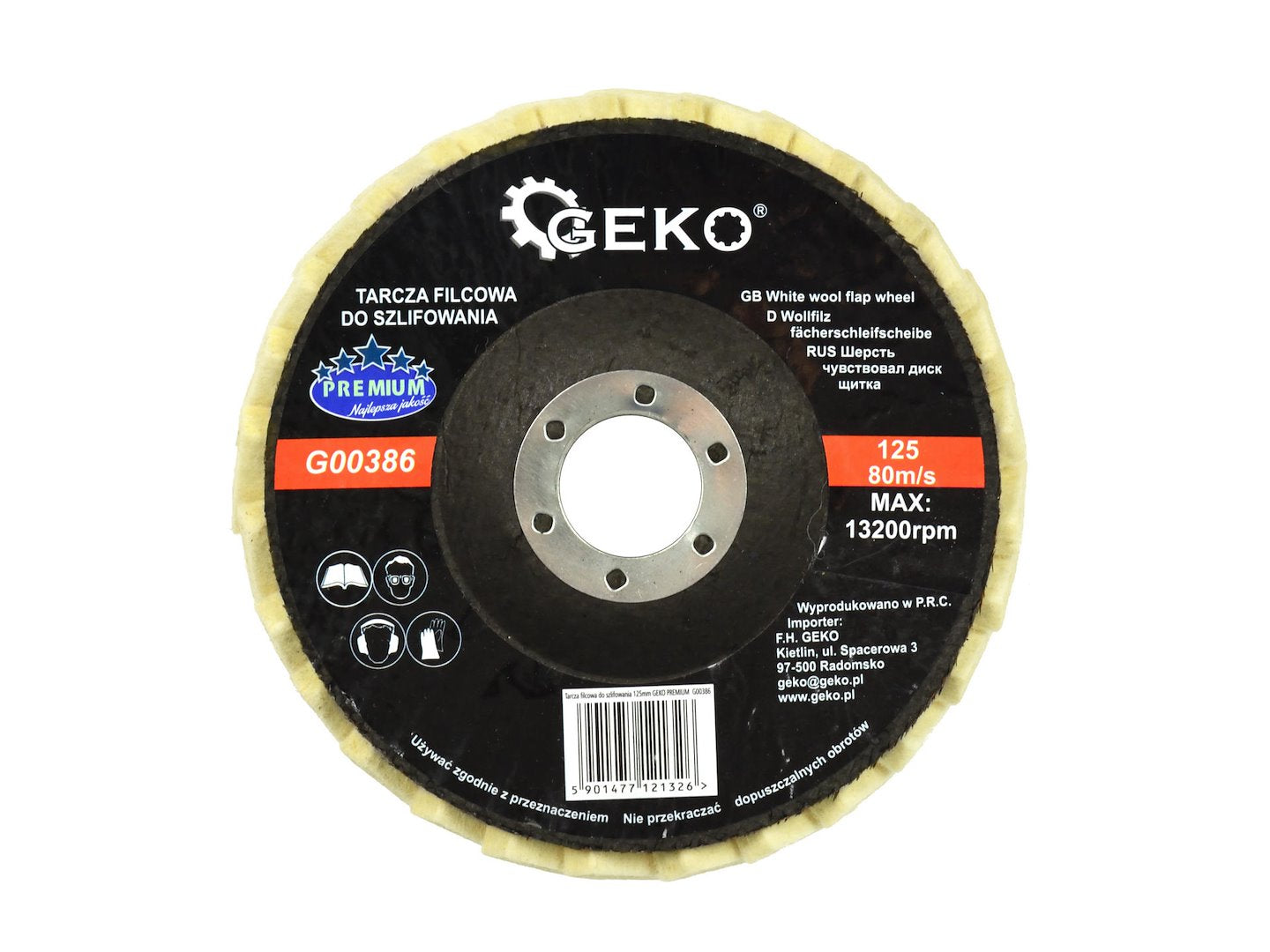 White Wool Flap Wheel 125mm