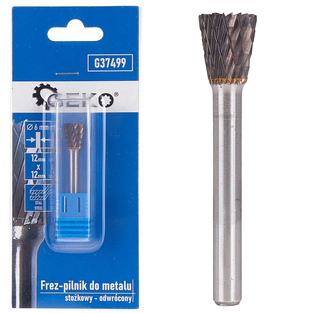 Inverted conical-shank milling cutter 6 mm (tungsten carbide 12x12 mm)