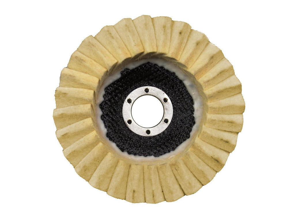 White Wool Flap Wheel 125mm