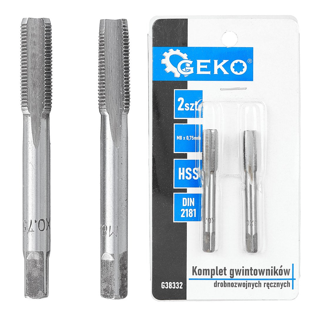 Fine thread taps (2pcs sets) M8x0,75mm