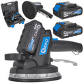 Tile vibration tool with battery-powered vacuum suction cup set