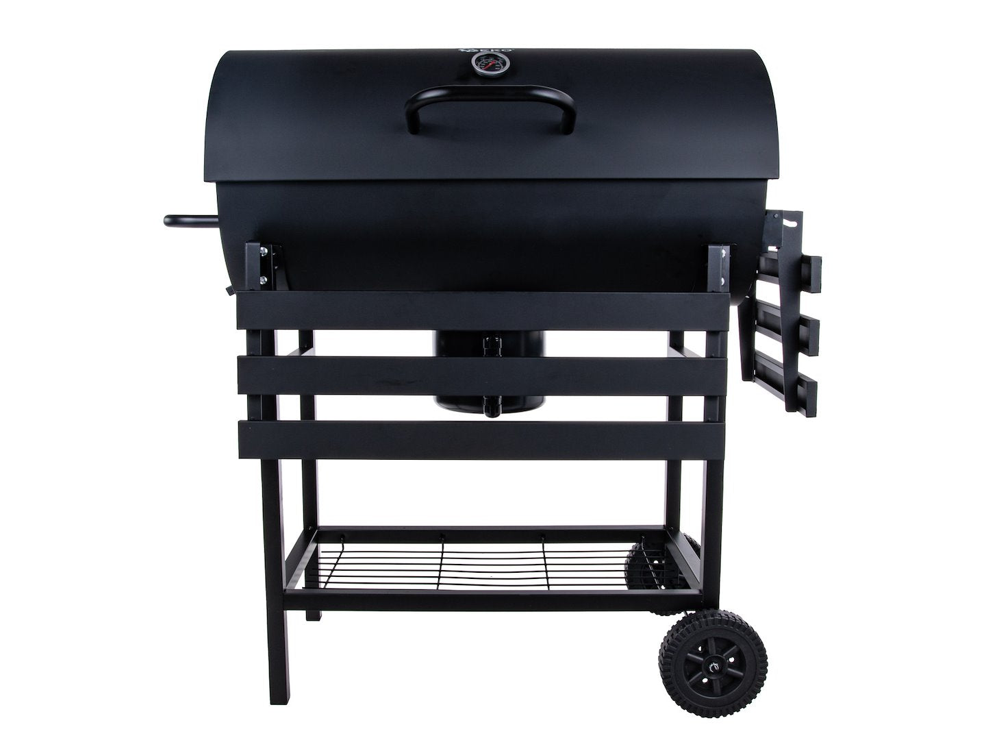 Barrel-style charcoal grill with cover - grate 71x45cm