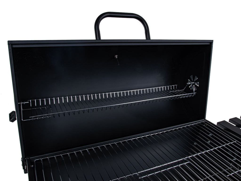 Barrel-style charcoal grill with cover - grate 71x45cm