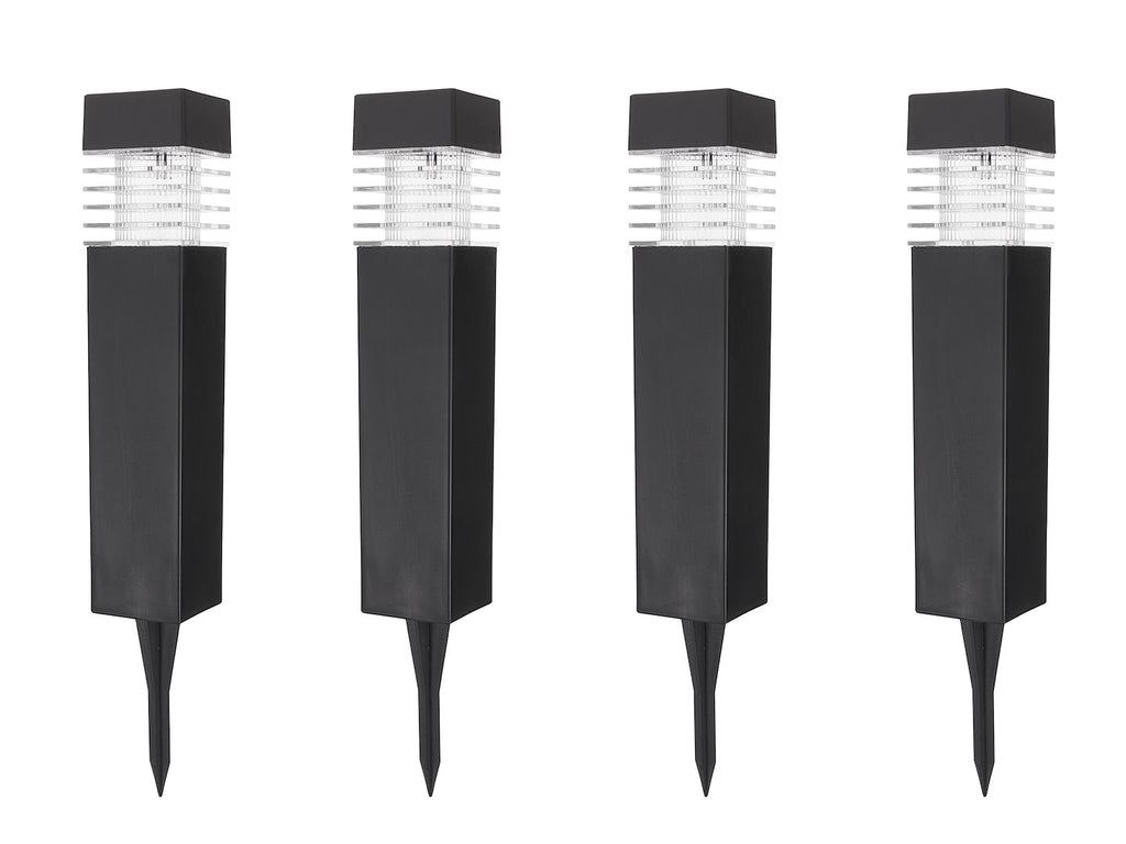 Solar garden lamp 6 x 6 x 40 cm – Pack of 4