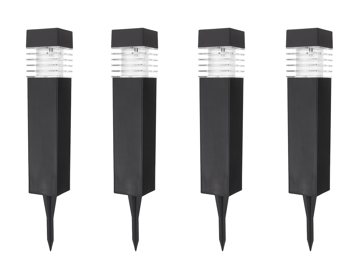 Solar garden lamp 6 x 6 x 40 cm – Pack of 4