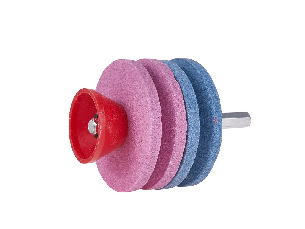 Lawn Mower Blade Double Sharpener 2 x 53 mm with HEX Mount for a Drill