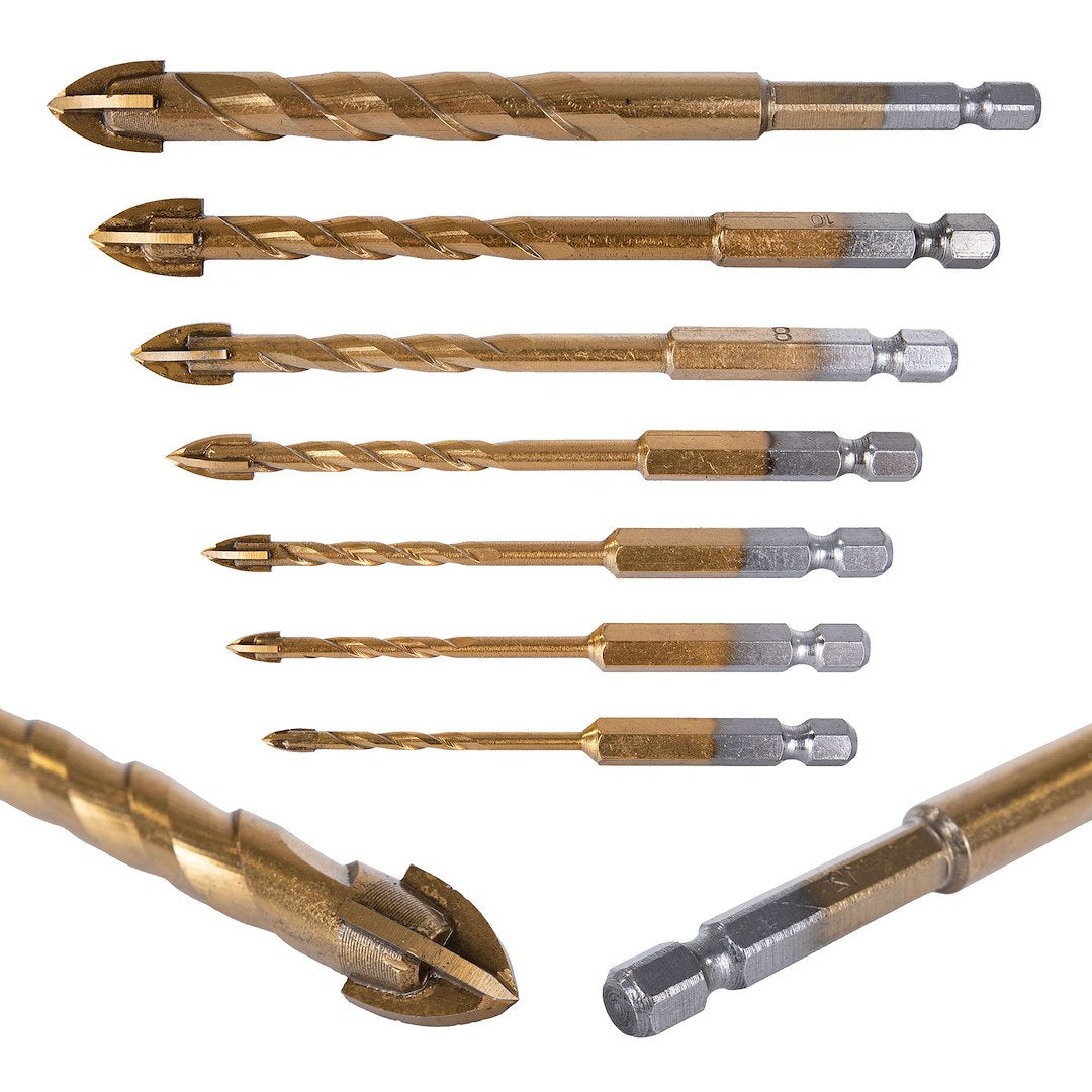 7-piece drill set for glass and ceramic