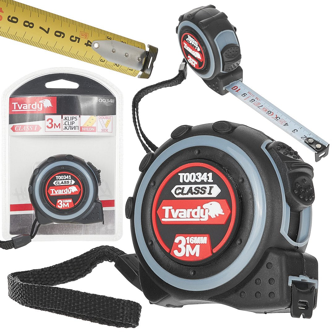 Double-sided Nylon Measuring Tape 3 m / 16 mm Class I