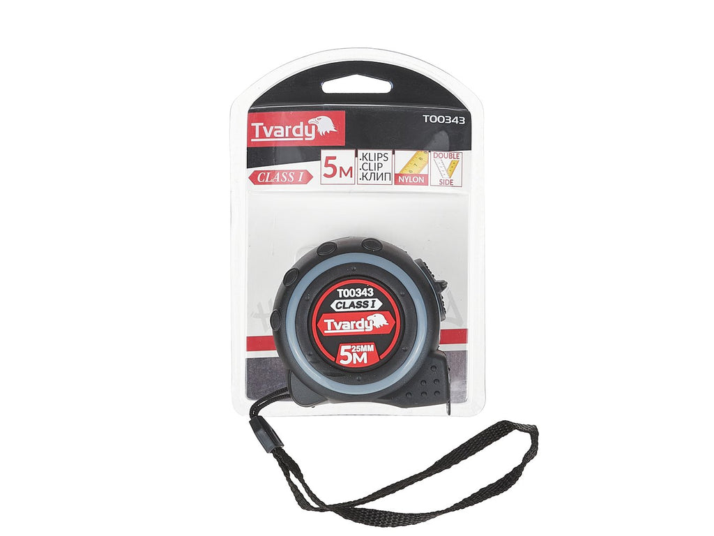 Double-sided nylon measuring tape 5m/25mm Class I