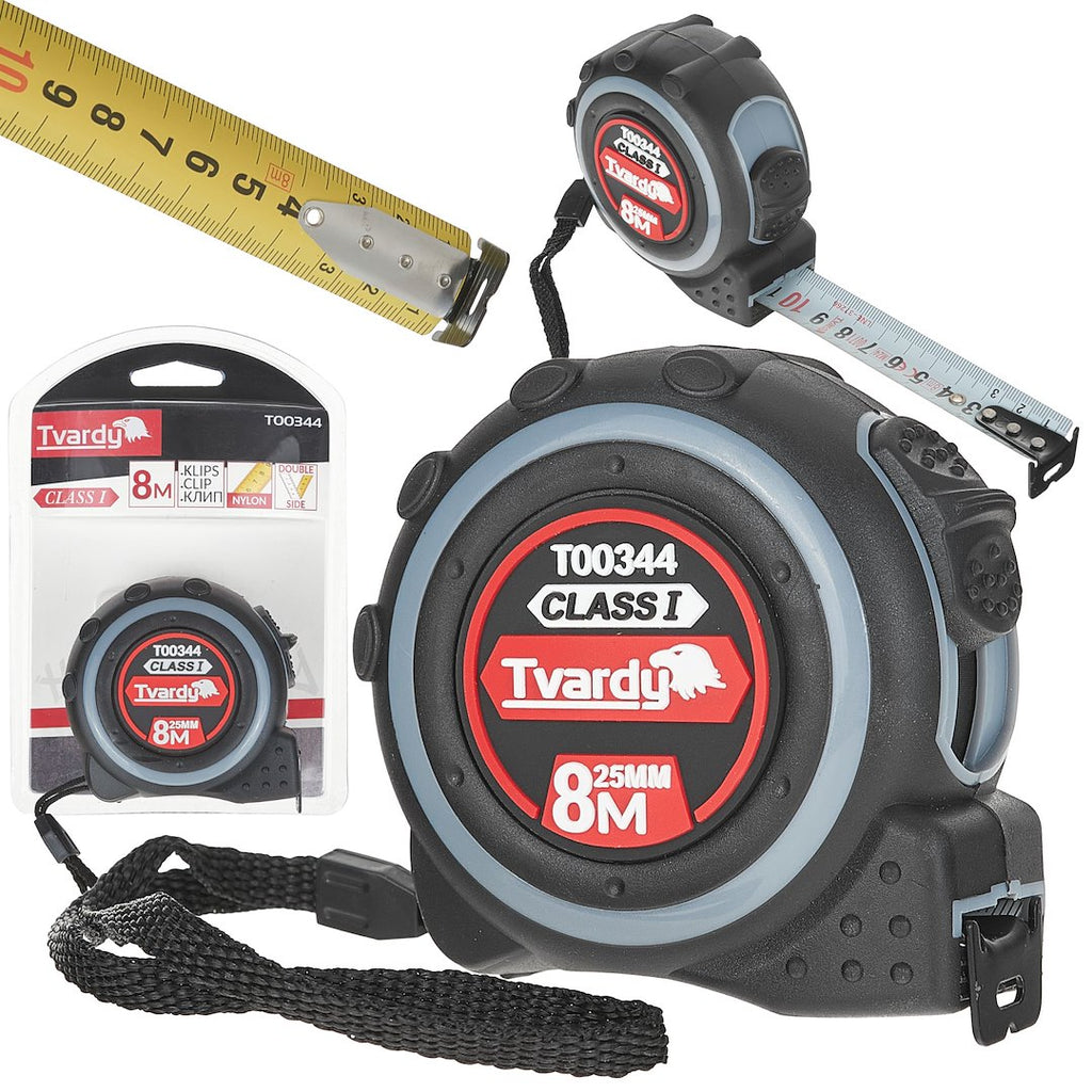 Double-sided nylon measuring tape 8m/25mm Class I