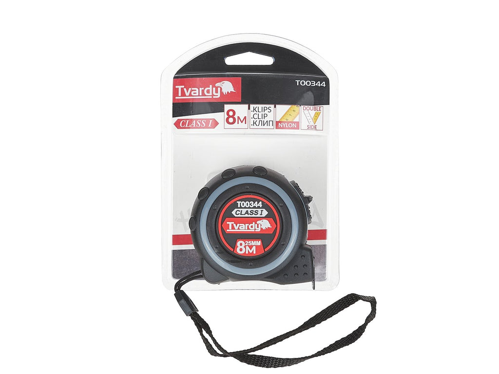 Double-sided nylon measuring tape 8m/25mm Class I